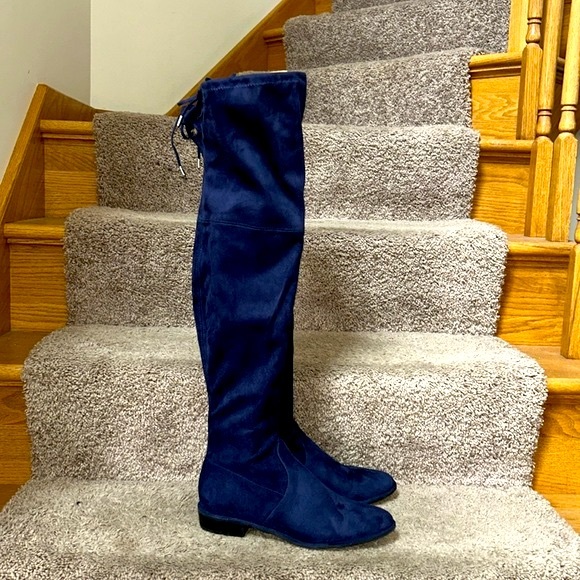 Marc Fisher Women's Humor Over-The-Knee Boots Dark Blue - Picture 1 of 9
